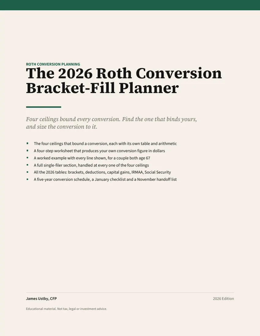 Cover of The 2026 Roth Conversion Bracket-Fill Planner